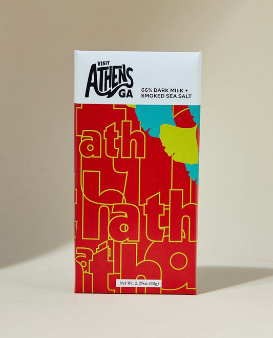 Visit Athens 66% Dark Milk Chocolate + Smoked Sea Salt